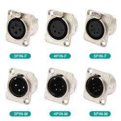 5/20/100PCS XLR 3/4/5pin Male Female Panel Audio Microphone Jack XLR Metal Socket Plug Connector Copper Contact Canon Socket