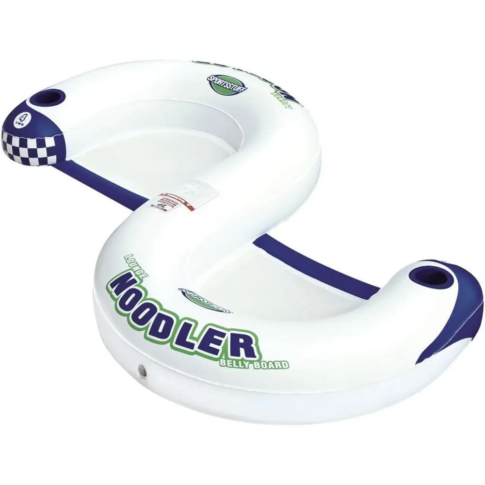 

Red & White Inflatable Lounge Chair with Cup Holder