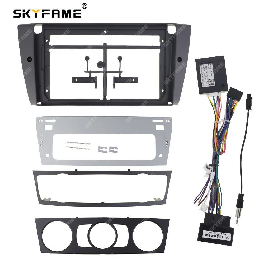 SKYFAME Car Frame Fascia Adapter Canbus Box Decoder Android Radio Dash Fitting Panel Kit For BMW E90 E91 E92 E93 M3 BMW 3 Series