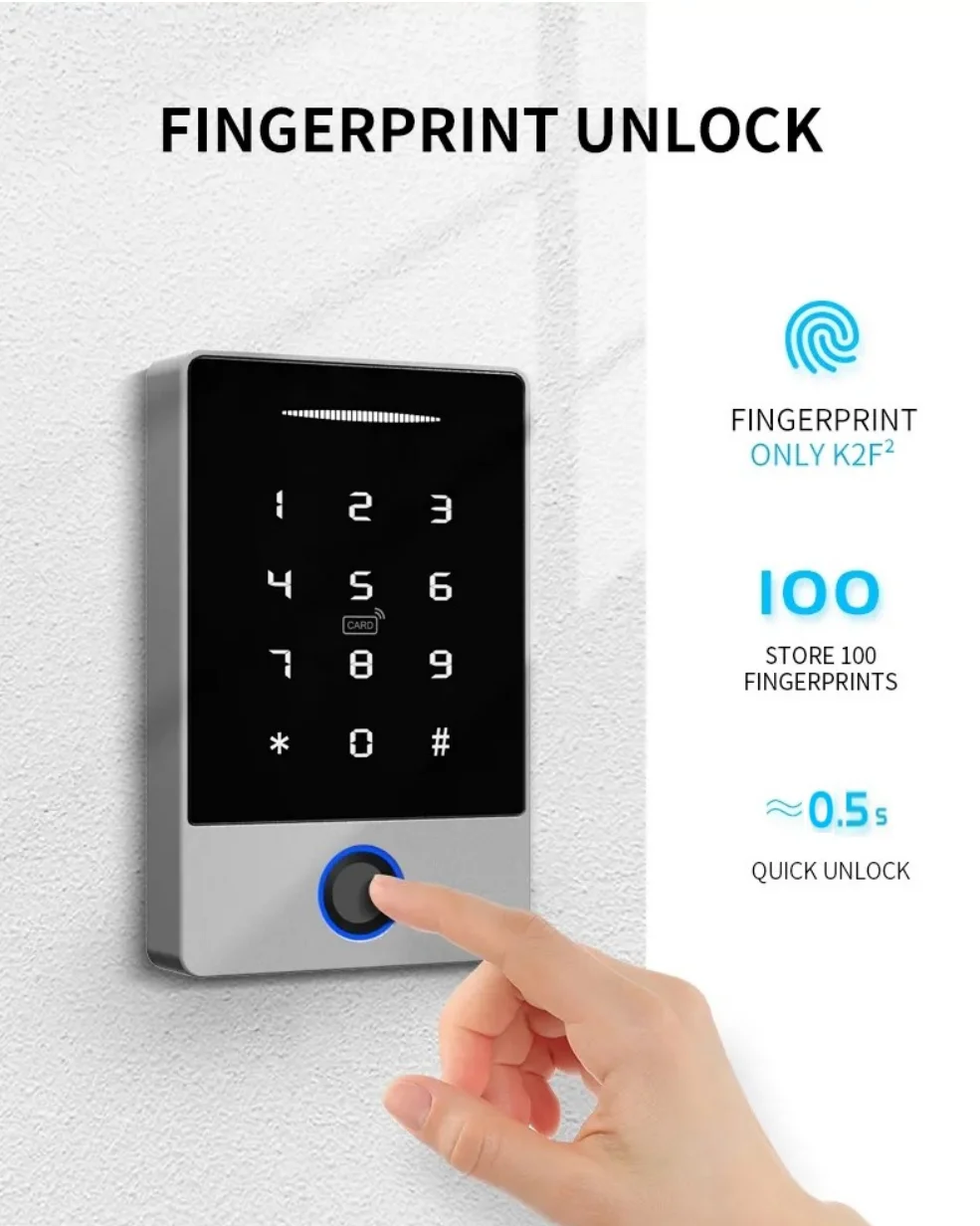 TTLOCK fingerprint  Waterproof IP66 Standalone access control attendance system code swiping unlock metal shell 13.56Mhz Rfid