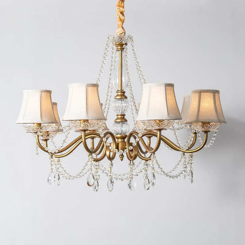 Bedroom chandelier American style creative home lampshade, light luxury living room lamps c