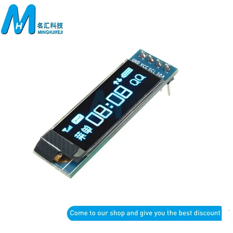 0.91 بوصة OLED وحدة 38mmX12mm 0.91 "أزرق/أبيض 128X32 OLED LCD LED وحدة عرض IIC التواصل لـ Ardunio