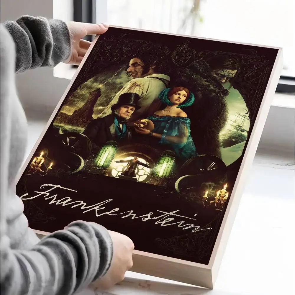 Vintage Frankenstein Monsters Movie Sticky Posters Fancy Wall Sticker For Living Room Bar Decoration Vintage Decorative Painting