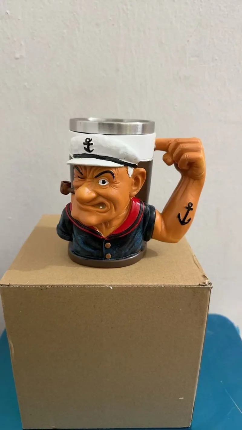 

Funny Sailor Coffee Mug Decorative Stainless Steel Water Cup Multi-Function Creative Coffee Cup for Christmas Festivals