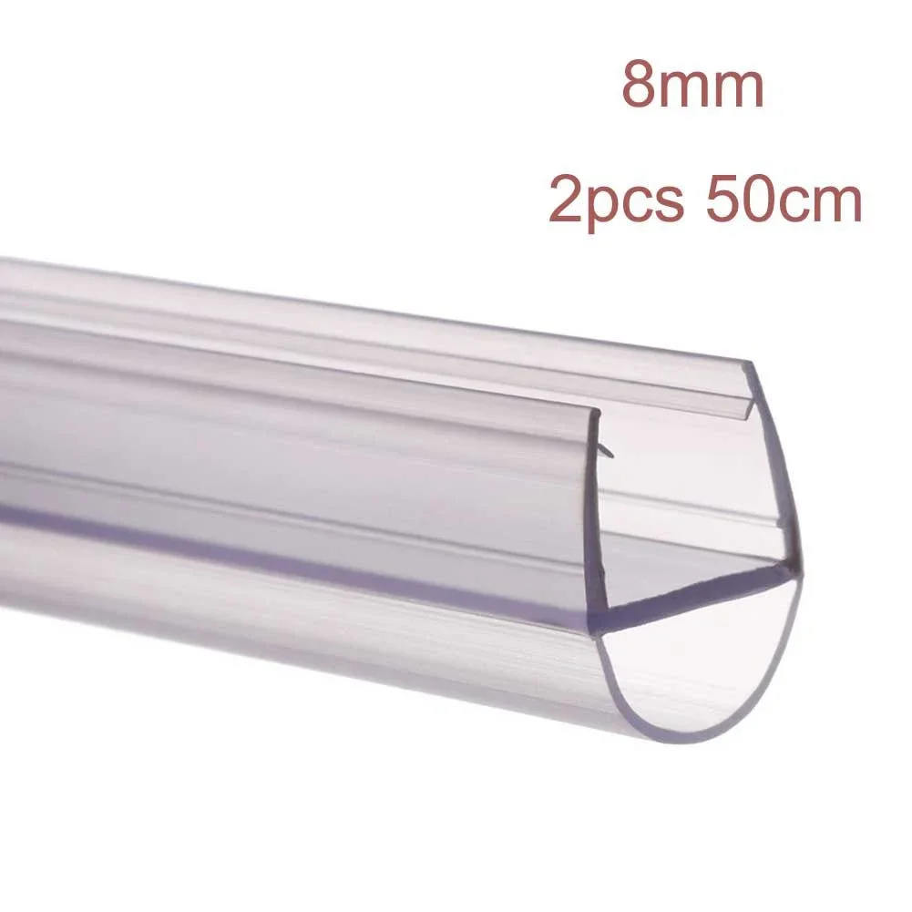 Waterproof Weatherstrip Shower Seal Rubber Strip 2pcs 50cm Window Barn 6 8 10 12mm Glass Shower Screen Shower Door