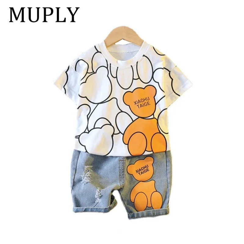 New Summer Baby Girls Clothes Suit Children Boys Fashion Cartoon T-Shirt Shorts 2Pcs/Sets Toddler Casual Costume Kids Tracksuits