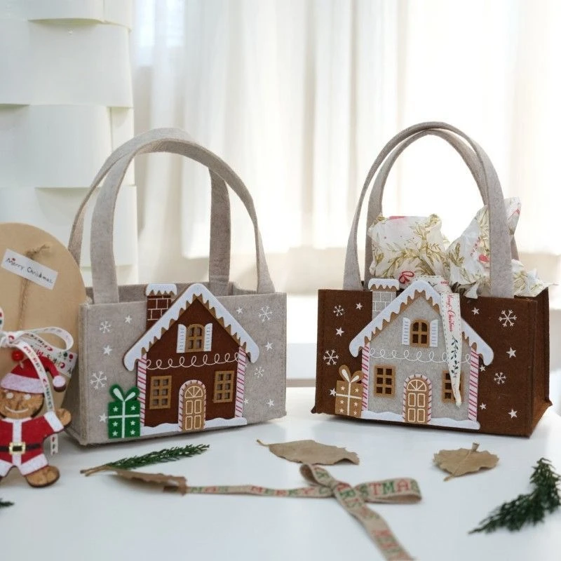 Sacchetti regalo di Natale Organizzatore di stoccaggio in feltro di Babbo Natale per decorazioni per l'albero di Natale Porta regali di caramelle per bambini Commerci all'ingrosso Nuovo