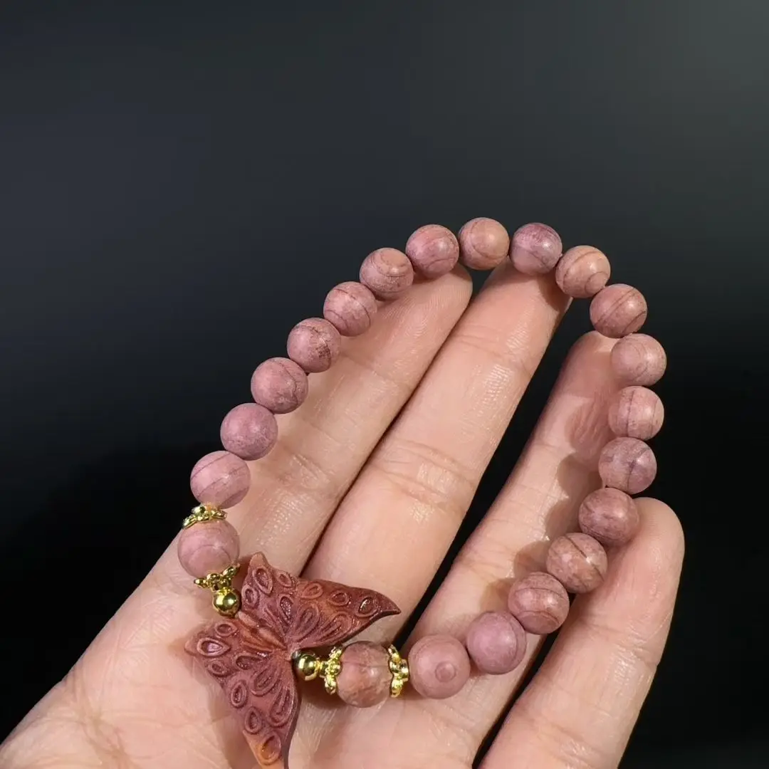 8 مللي متر السرو الدم الخشب فراشة سوار التصميم الأصلي الأقلية العرقية محظوظ بوذا حبة HandString جوكر حبة المسبحة الصينية