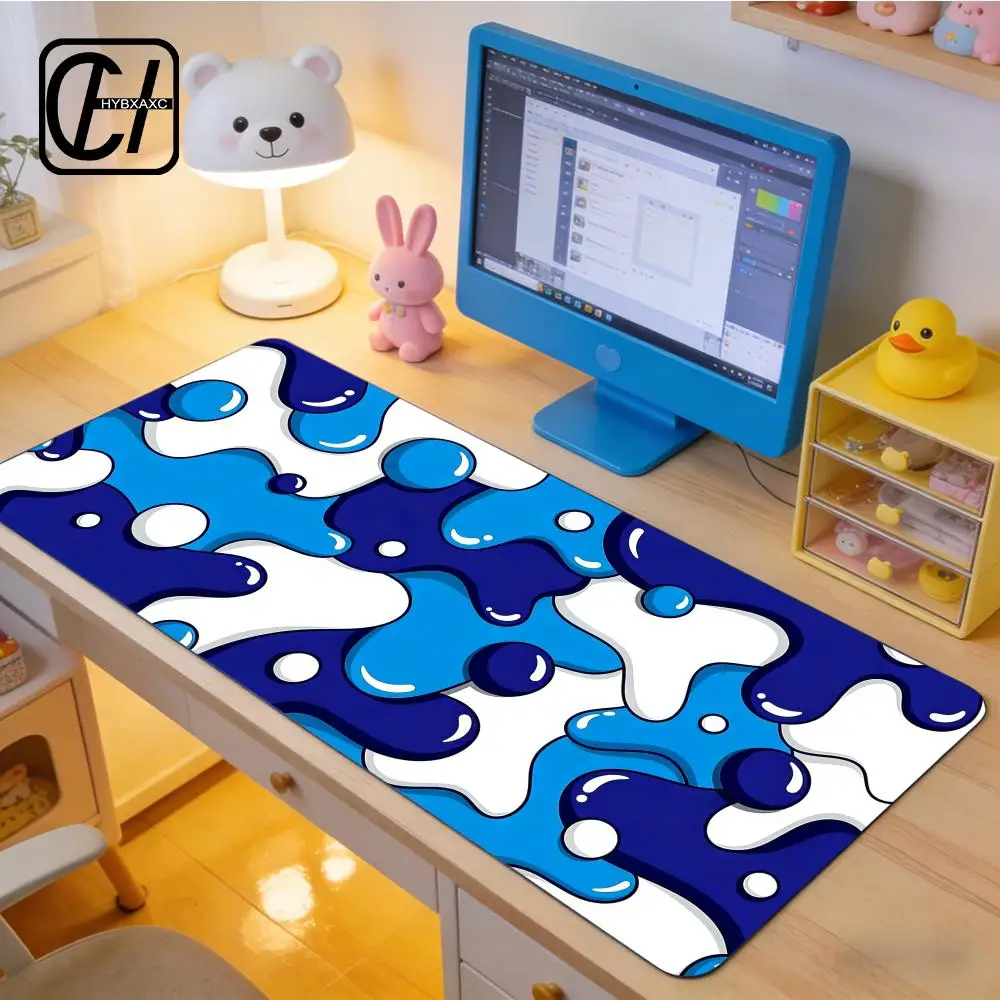 

Gaming Mouse Pad Large Size Table Pad Blue & White Strata Liquid Mousepad XXL Computer Play Mat Rubber HYB XXC Keyboard Desk Mat