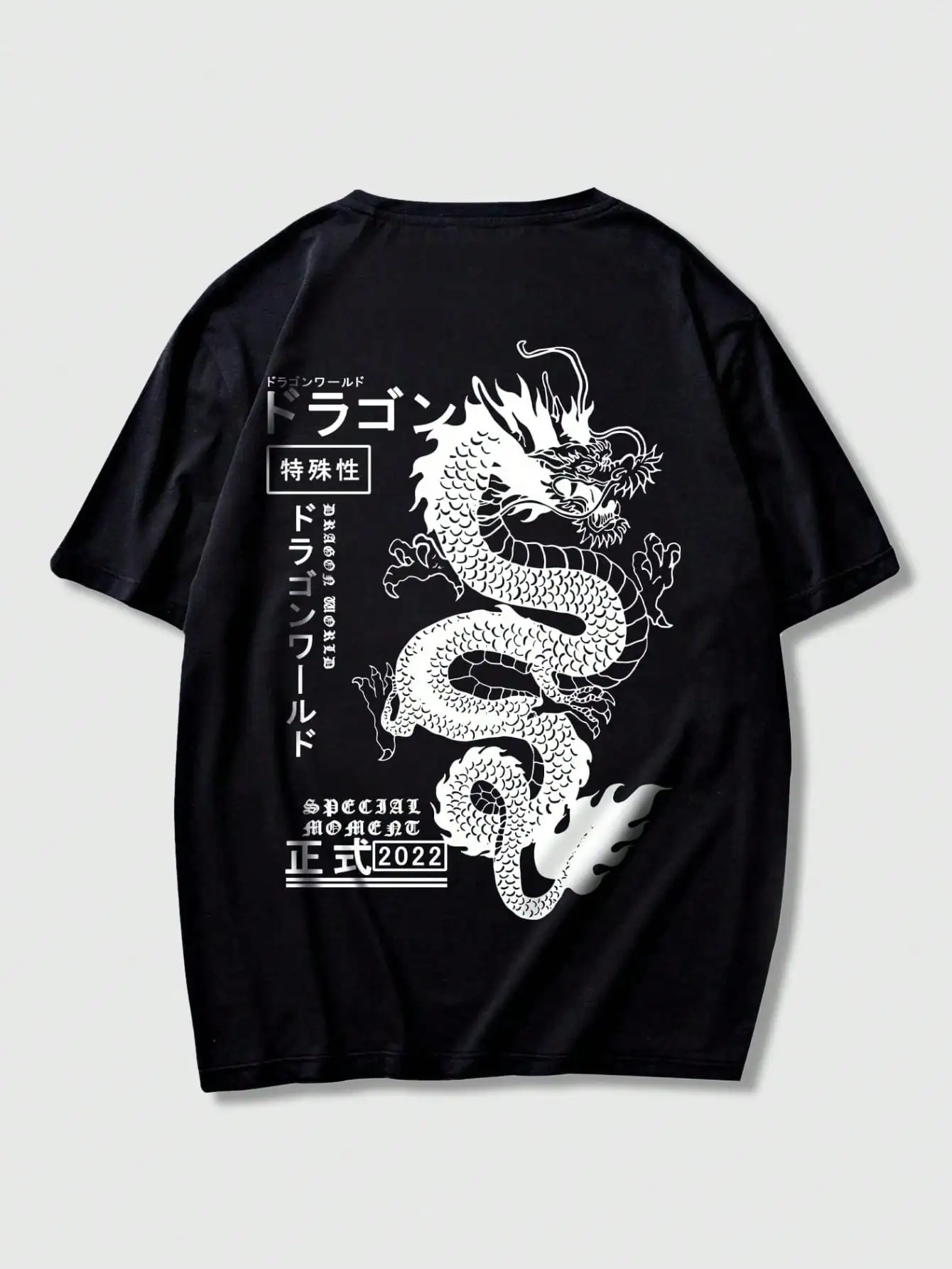 ROMWE Anime Men Dragon Print Y2k T-Shirt