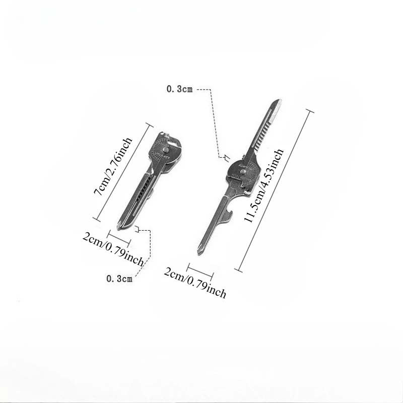 1pc 8-in-1 Multifunction Bottle Opener Screwdriver Key Shape Phillips Screwdrivers Keychain Pocket Repair Tool image 5