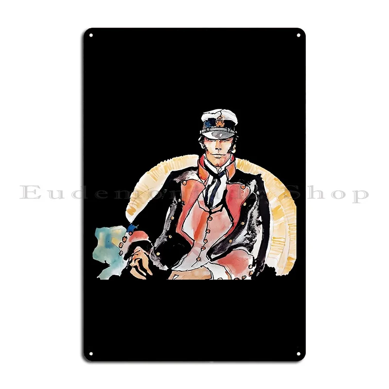 Corto Maltese In The Armchair Metal Sign Custom Custom Cinema Design Bar Tin Sign Poster