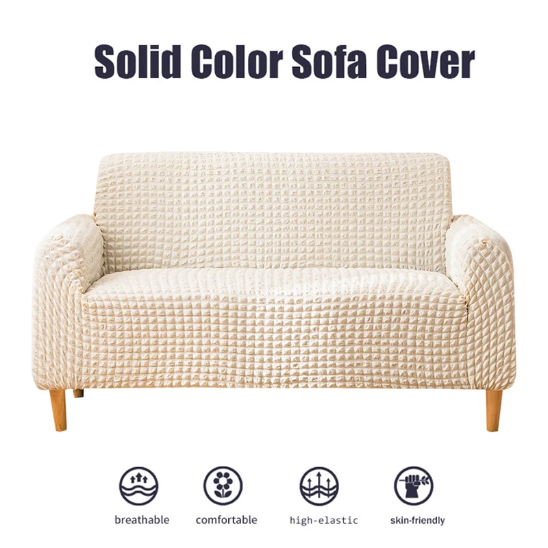 Solid Color Elastic Jacquard Sofa Cover 1/2/3/4 Seater Machine Washable,L-shape Chair Protector Couch Cover Furniture Protective