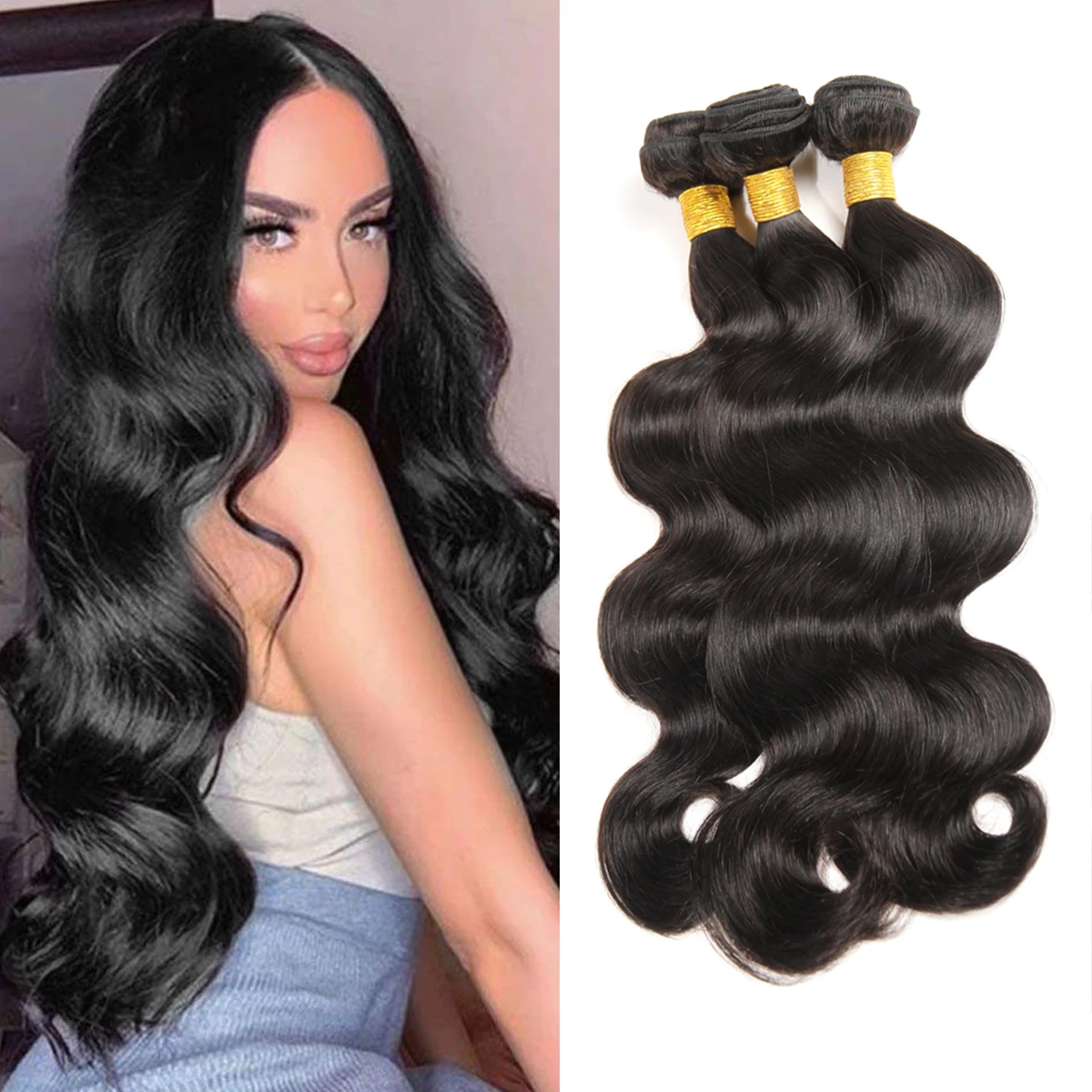 Beauty Princess synthetic Hair Body Wave 3 Bundles 22 24 26inchssynthetic Hair Weave Bundles Natural color