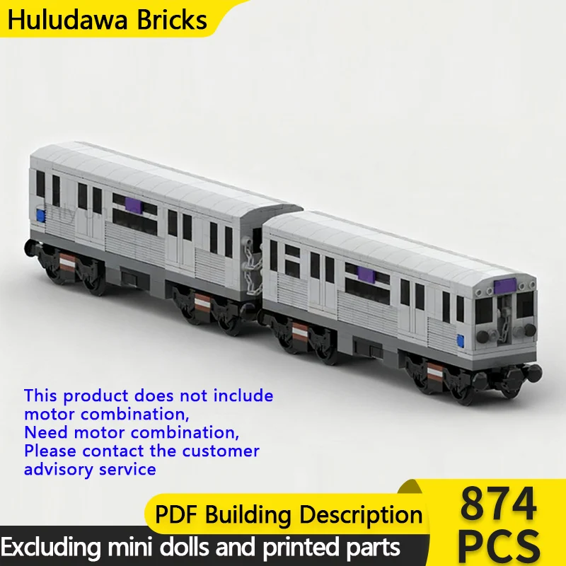 

City Car Model MOC Building Brick CTA 5000 Series 2-Carriage Train Modular Technology Gifts Holiday Assemble Children Toys Suit