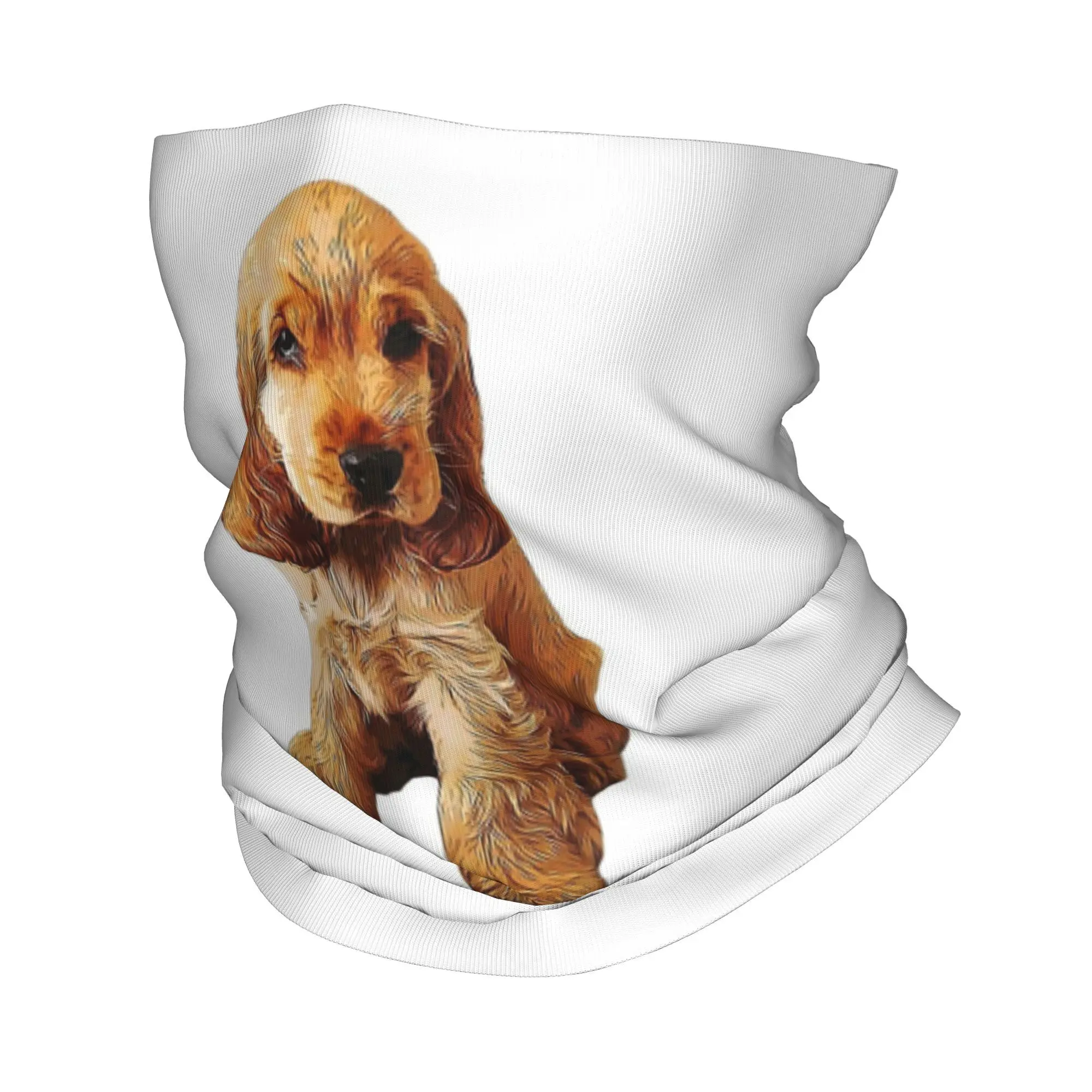 الذهب كوكر الذليل جرو الكلب باندانا الرقبة الجراب مطبوعة الوجه وشاح دافئ أغطية الرأس الجري للرجال النساء الكبار يندبروف