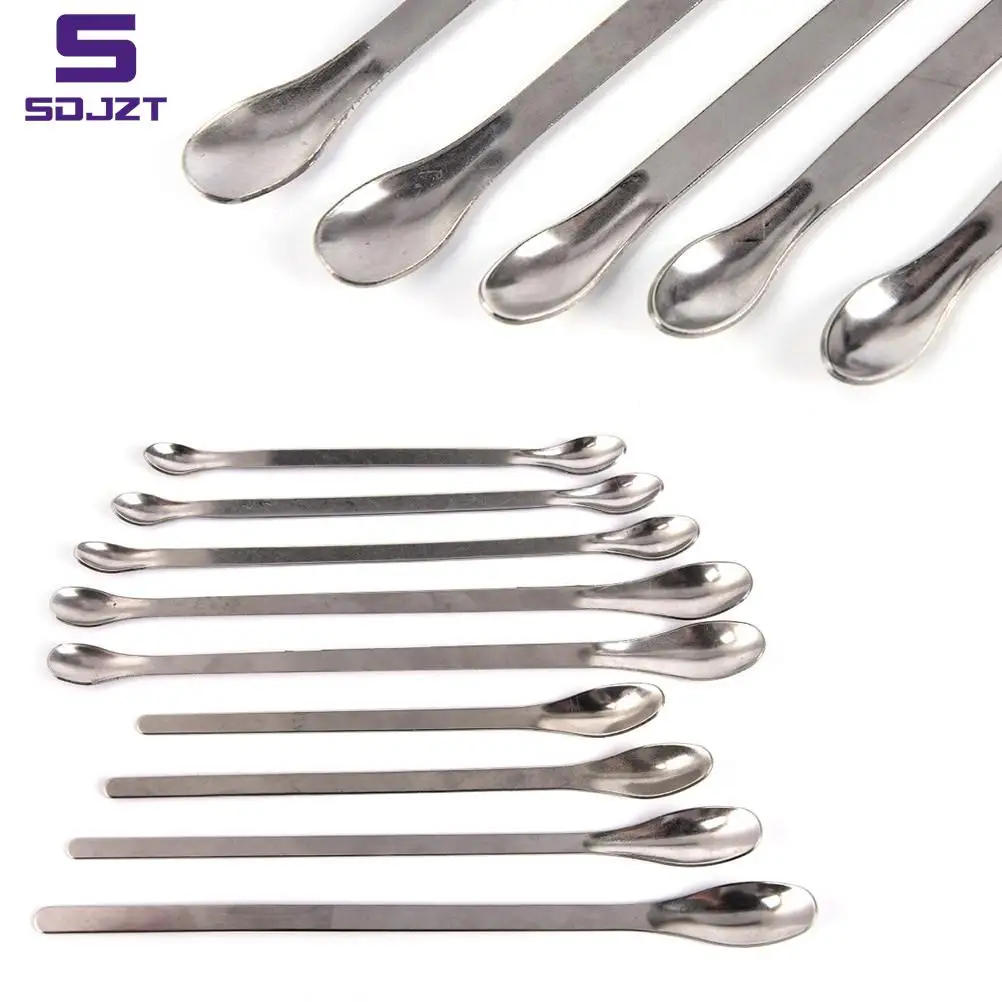 Lab Stainless Steel Horn Round Medicinal Spoon Ladle Spatula  Handy Tools For Chemistry Experiment