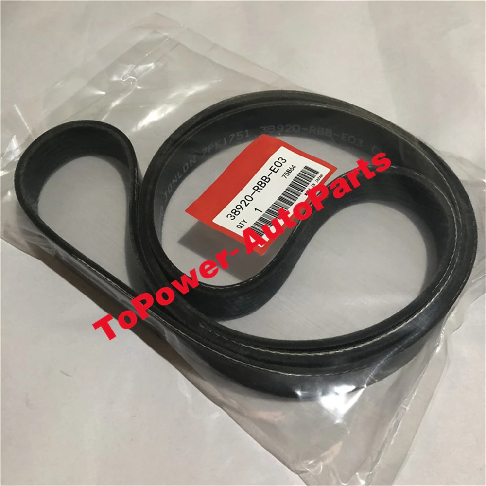 Serpentine Fan Belt OEM 38920-RBB-E03 38920-RBB-E01 38920-RBB-E02 for Honda Acura 2007-2009 CR-V 2004-2008 TSX 2.4L 38920RBBE03