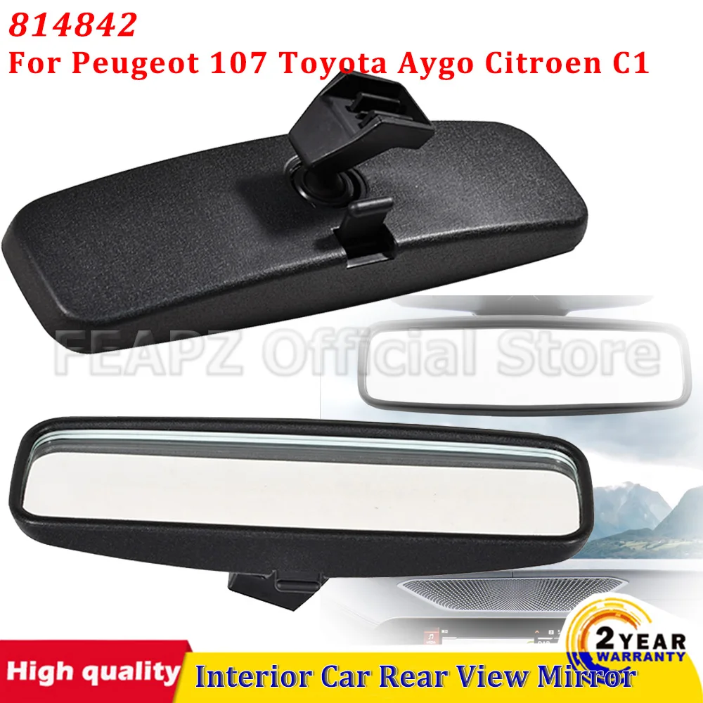 

Автомобильное внутреннее зеркало заднего вида, черное сменное интерьерное для Peugeot 107 Toyota Aygo Citroen C1, автомобильные аксессуары