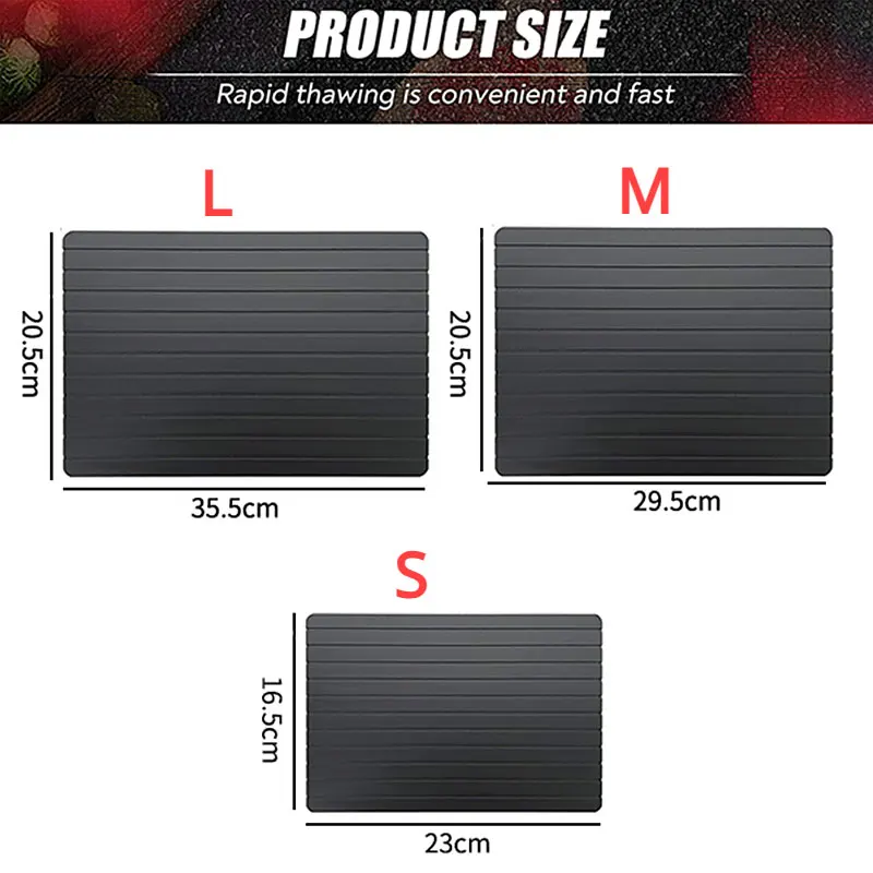 Large Size Aluminum Defrosting Tray for Frozen Meat with Super-Fast Defrost Thawing Plate Natural Fast & Magic Defroster Board