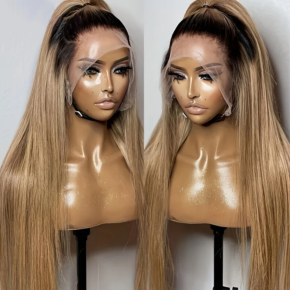 

13x4 Ash Blonde Synthetic Lace Front Wigs Pre Plucked Baby Hair Natural Hairline Free Part Glueless Long Silky Straight Daily