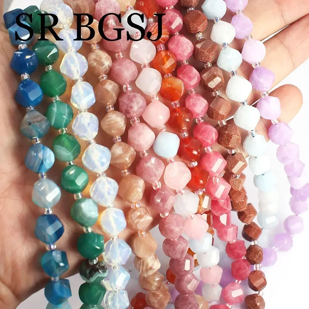 10mm 15inch Natural Stone Twist Coin Faceted Crystal Gemstone Heart Relaxed Energy Yoga Relieves Heals Mind Quartz Beads