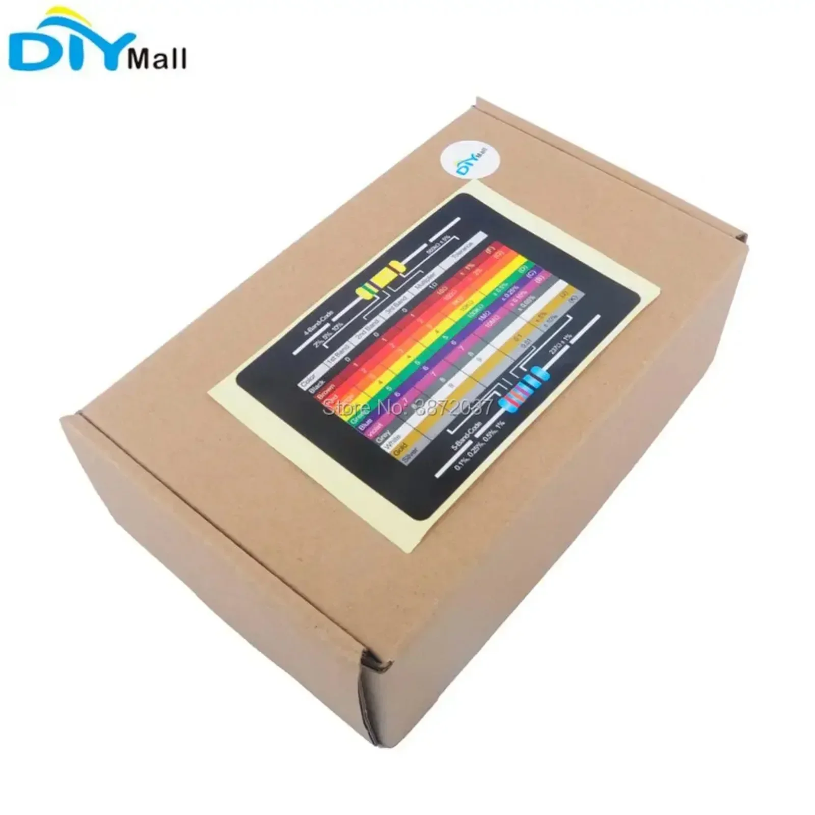 1460/600 pieces/set 1/4W five-color ring resistor metal film resistor classification kit 1% accuracy 73Value, 30Value