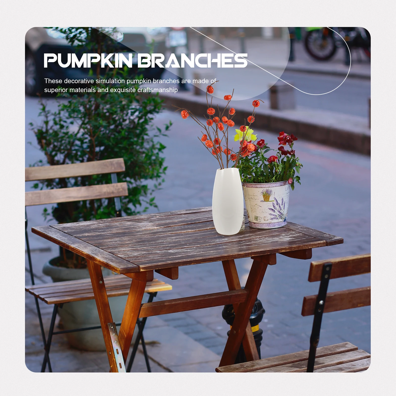 

4 Pcs Vintage Home Decor Pumpkin Branch Decoration Artificial Decorative Household Orange Vivid Bride