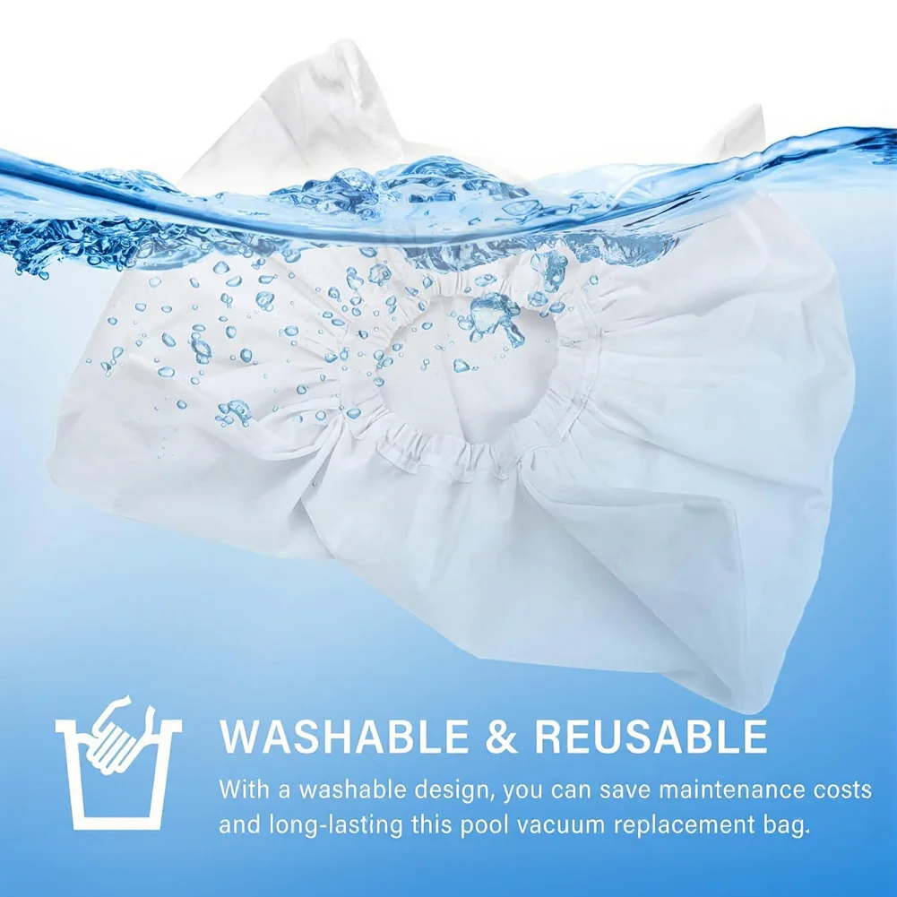 Reusable Fine Mesh Filter Bag for Aquabot 8111 8101 Pool Cleaners White Cotton Swimming Pool Filtration Replacement Part