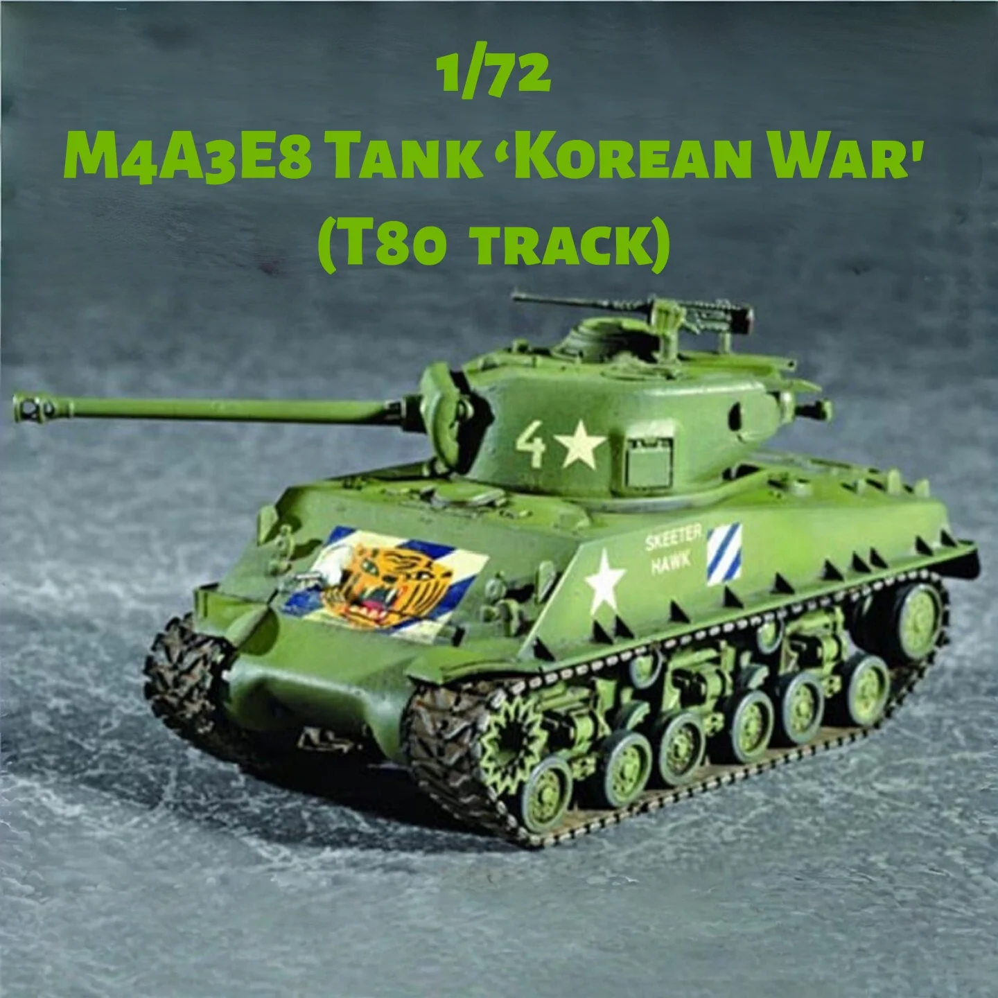 

TRUMPETER 1/72 M4A3E8 Танк Sherman (T80 Track) Пластиковая сборная модель головоломки