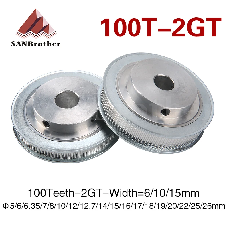 100 Teeth GT2 Timing Pulley Bore 5/6/6.35/7/8/10/12/12.7/14/15/16/17/18/19/20mm for belt used in linear 2GT pulley 100Teeth 100T