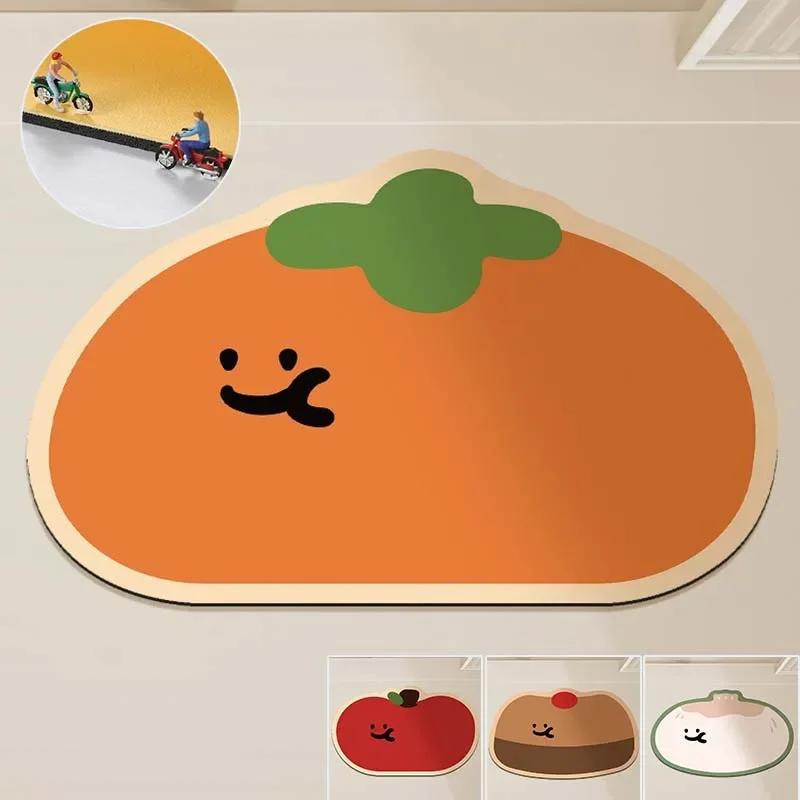 Cute Cartoon Diatomaceous Earth Floor Mat Absorbent Floor Mat Quick Drying Nonslip Soft Diatom Mud Foot Pad Door Rug Home Decor