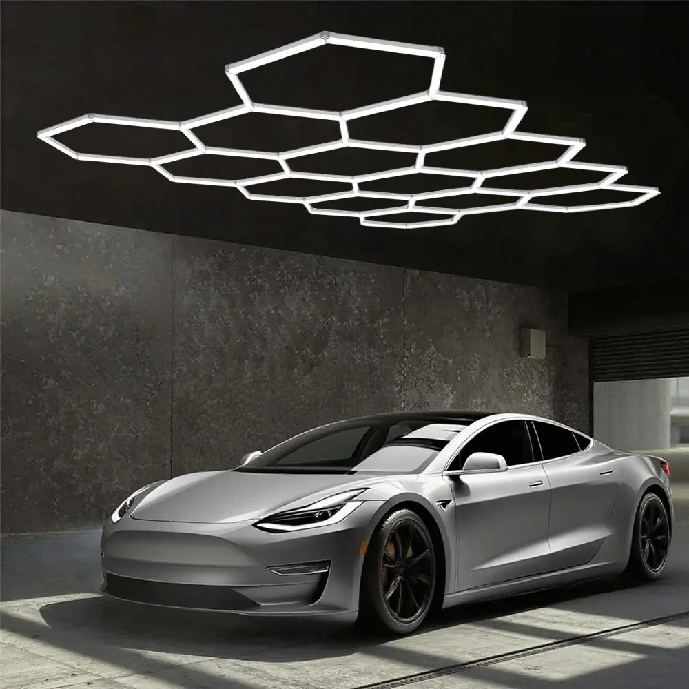 VASTFIRE 1/3/5/8/14 hole honeycomb hexagonal LED ceiling garage light 6500K cold light for garages and 4S workshops image 3
