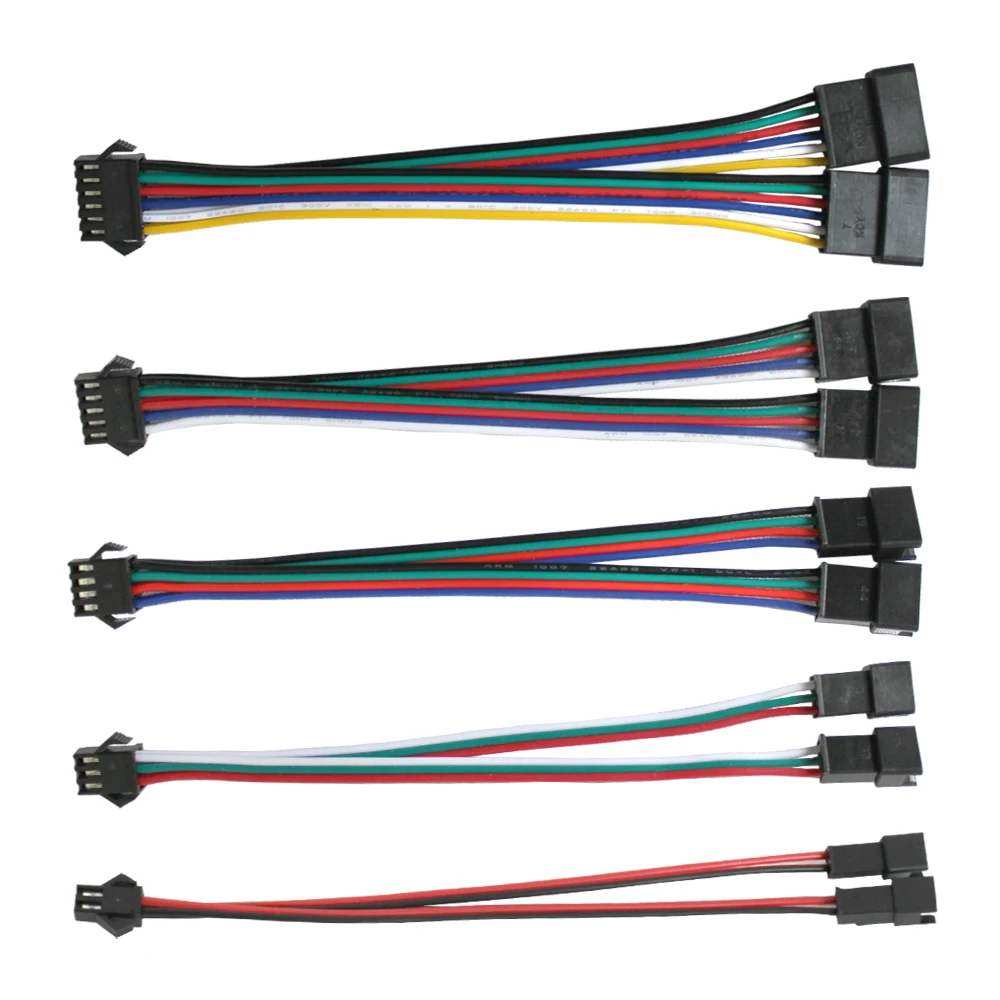 2Pin/3Pin/4Pin/5Pin/6Pin SM JST Connector 1 To 2 Male and Female for WS2811 WS2812B SK6812 WS2813 WS2815 WS2801 LED Strip Lights