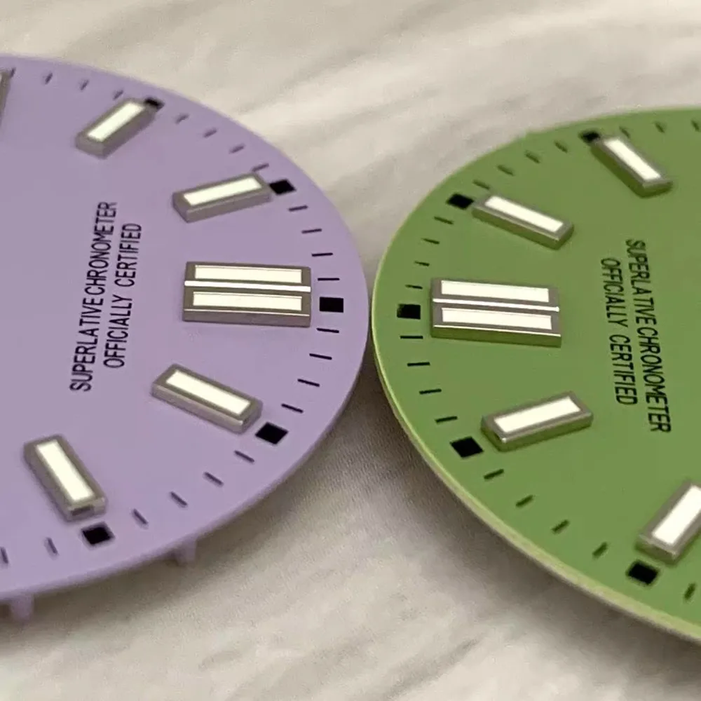 New watch Macron 28.5mmNH35 dial green luminous watch accessories custom watch