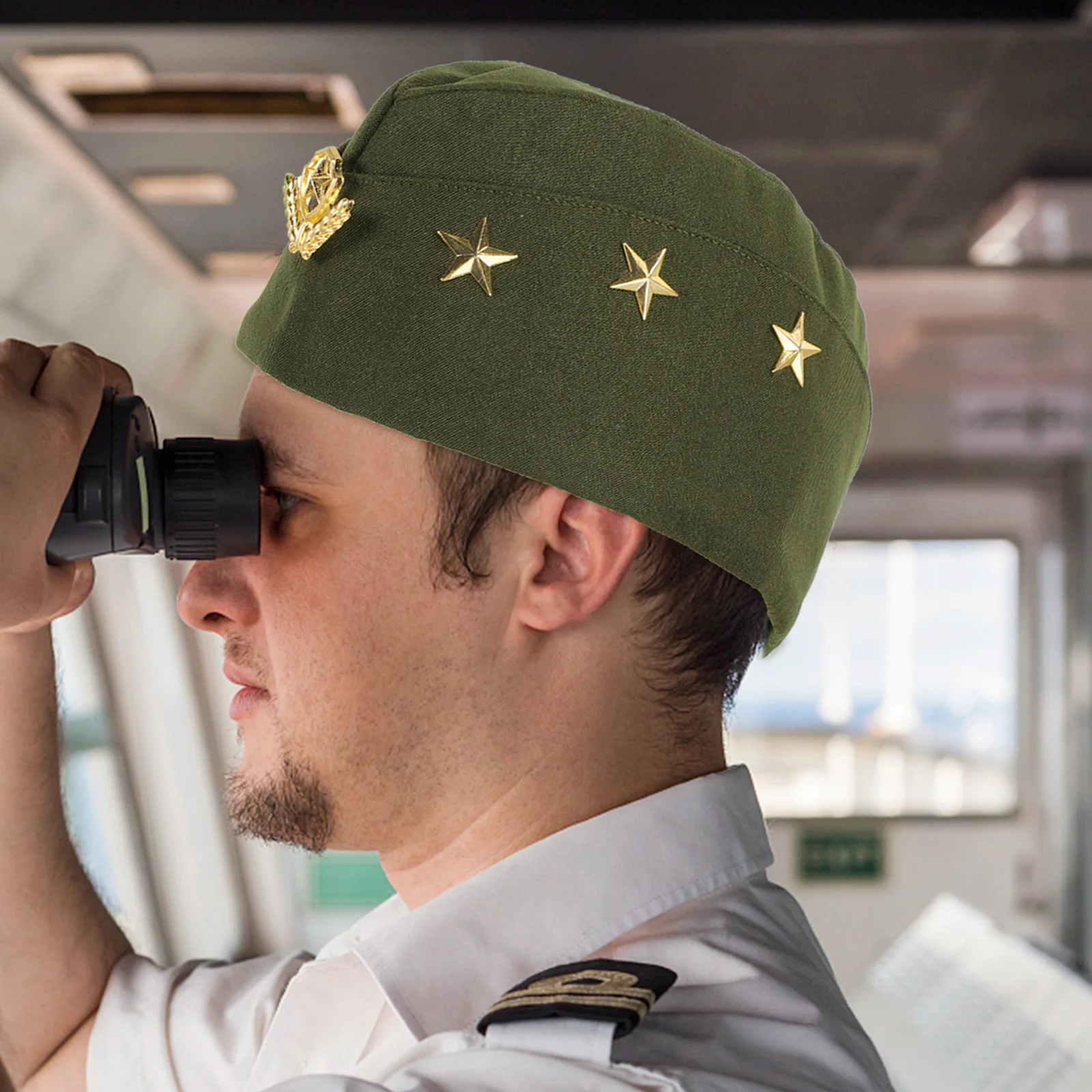Cappello da capitano adulto uomo donna tela costume da marinaio accessorio per performance gioco di ruolo celebrazione di compleanno cappello russo