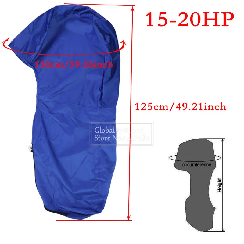 420D 6-225 PS Boot Vollständige Außenbordmotorabdeckung Wasserdichter Sonnenschutz Staubdichter Schutz Blau Für 6-225 PS Motor – Detail 10