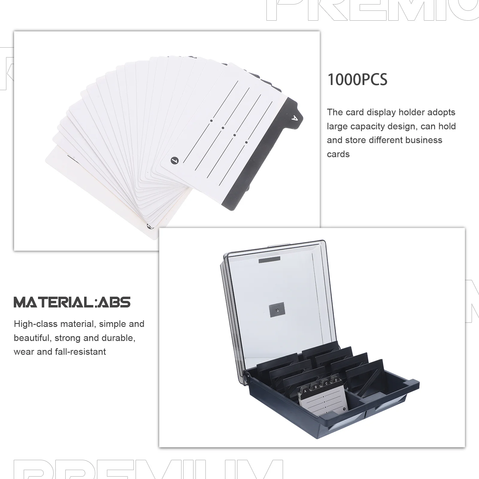 

Business Card Holder Plastic Desktop Display Stand for Office Name Cards Storage Box Organizer Holder Convenient Desk Accessory