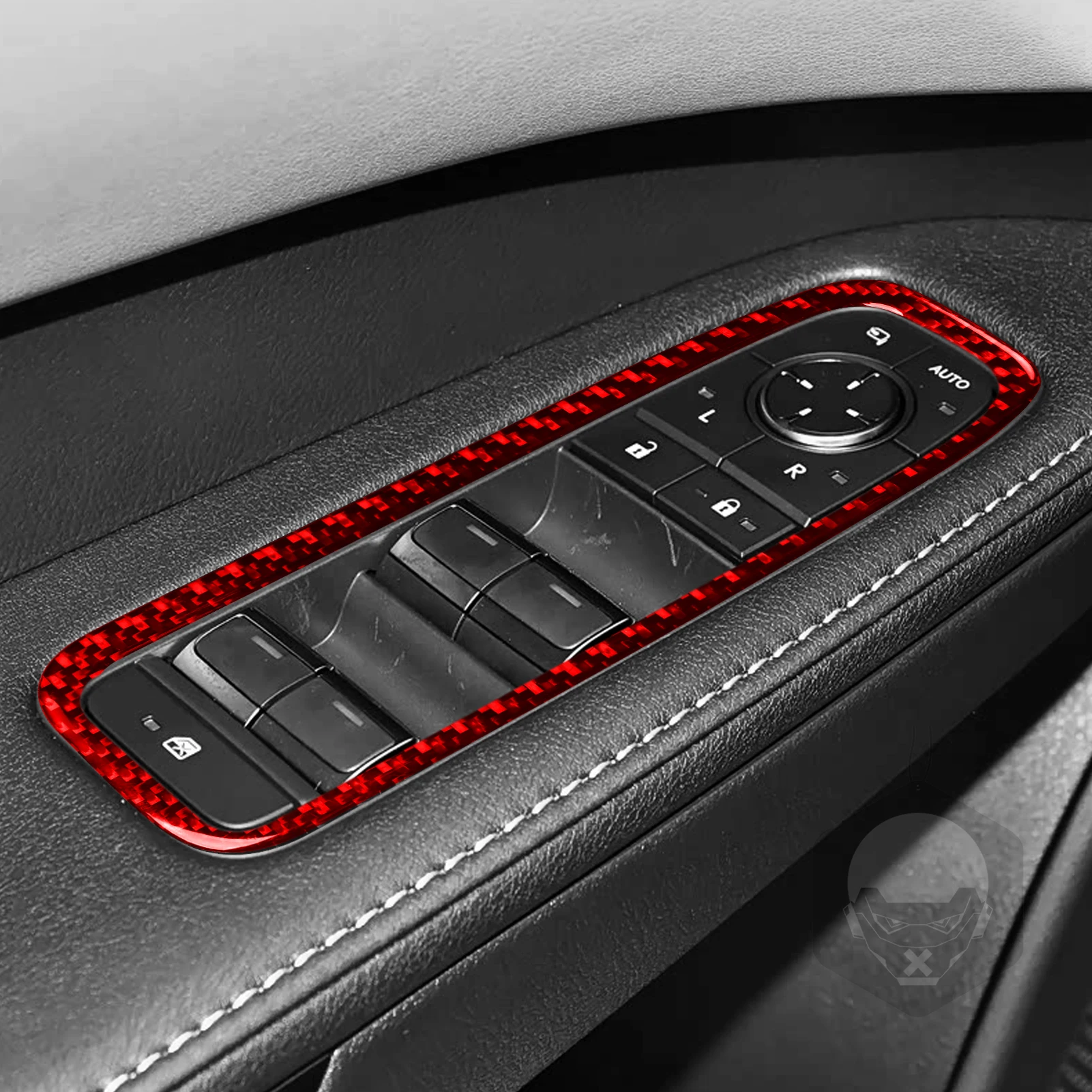 ألياف الكربون الحقيقية اكسسوارات السيارات والعتاد التحول الأحمر غطاء الكسوة لينة ملصق لكزس RX300 RX350h RX500h 2023 2024 2025 2026 #3