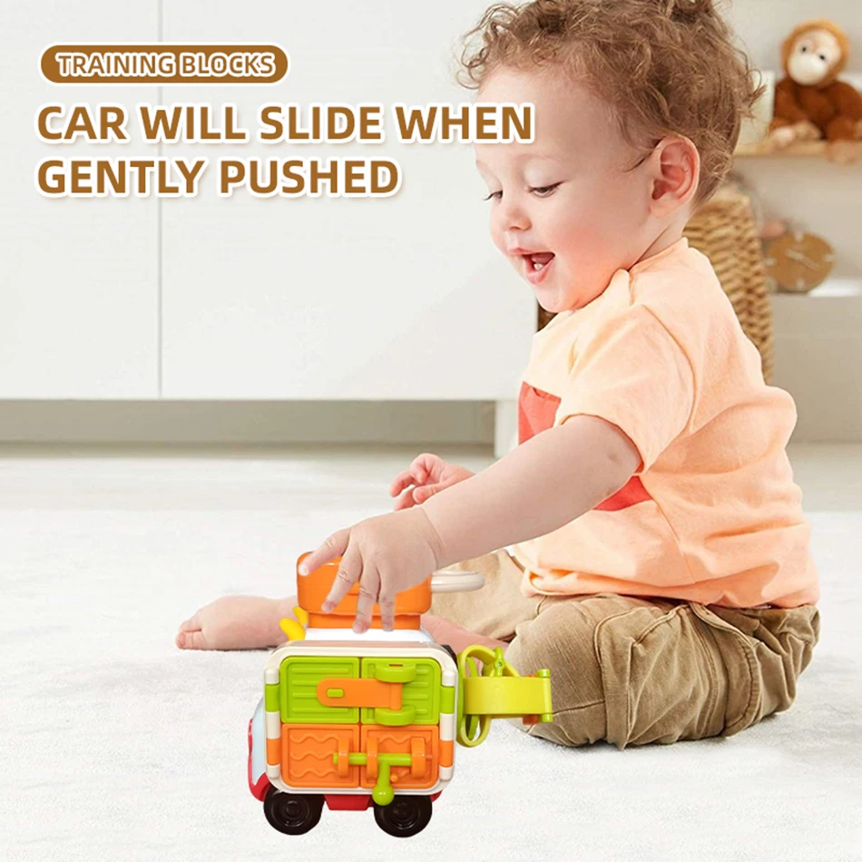 2in1 طفل مشغول الكرة لطيف سيارات لعب مونتيسوري التعليم لعب للتعلم الحسية مهدئا فنجر عمل غرامة لعبة تدريب هدايا الطفل