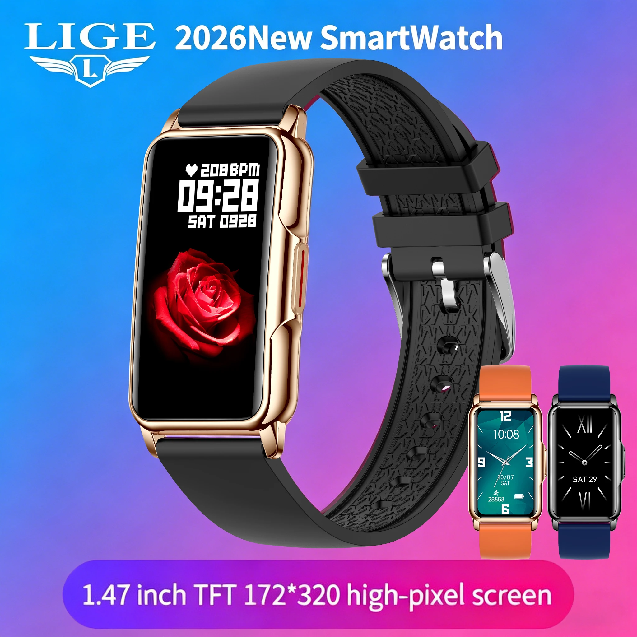 

For Android IOS Smart Bracelet Women Smartwatch Men Heart Rate Blood Oxygen Waterproof Sport Smart Band Watch For Ladies 2026