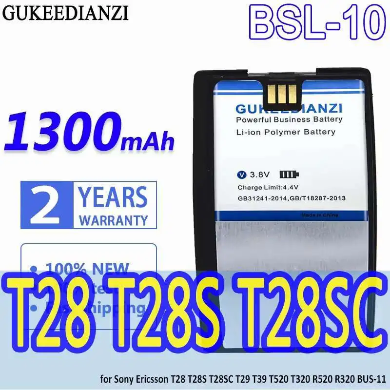 

Аккумулятор большой емкости GUKEEDIANZI 1300 мАч для Sony Ericsson T28 T28S T28SC T29 T39 T520 T320 R520 R320 BUS-11 Bateria
