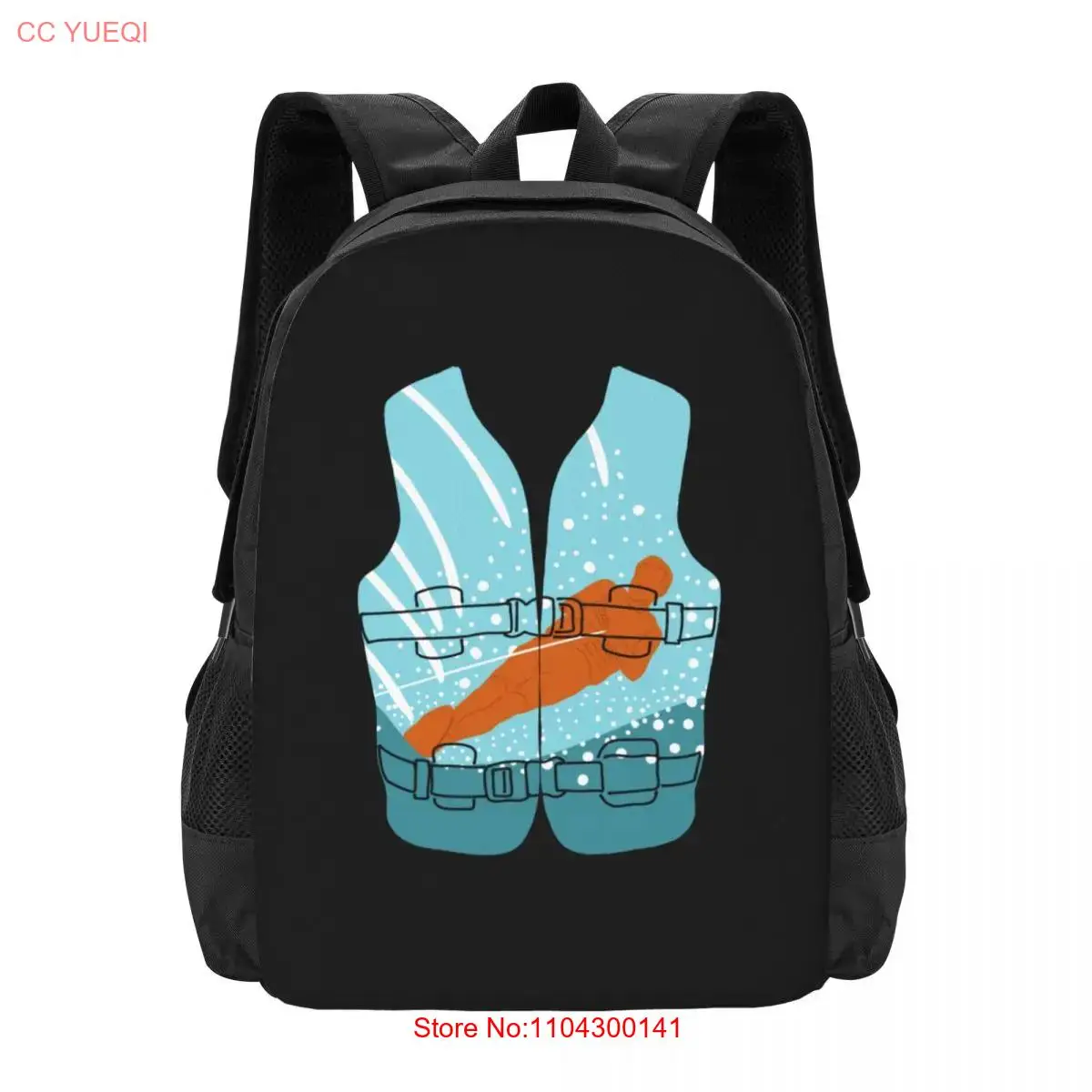 Water Skiing Life Jacket Graphic Personalized  Collaboration Backpack Large Capacity Cute Foldable  Clothes Backpacks