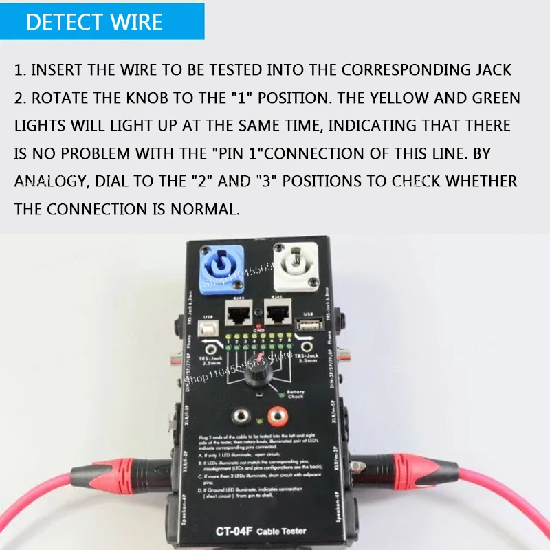 CT-20 Multifunctional Line Tester Audio Line Xlr Signal Line Tester