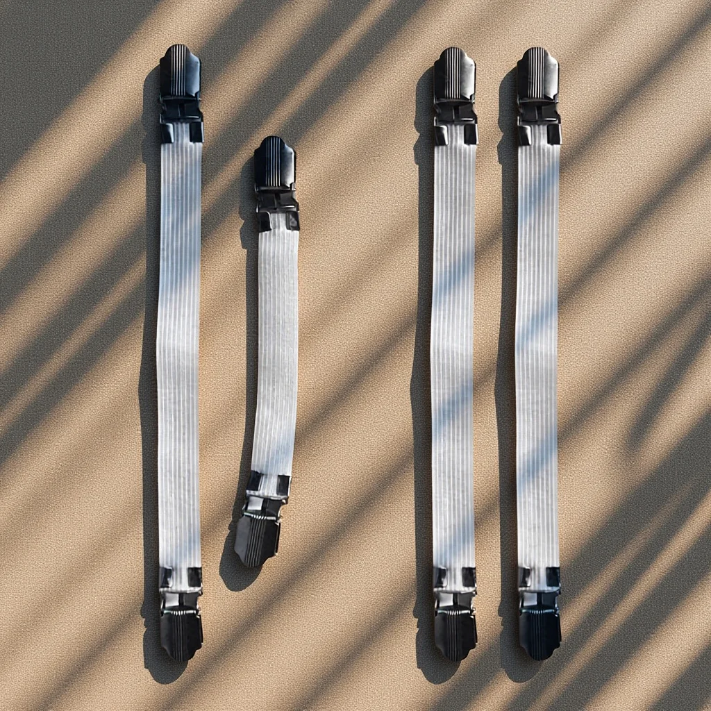 4Pcs Ironing Board Cover Holders Elastic Adjustable Clips Fasteners Hold Covers Wrinkle Free Straps Clips for Ironing Board