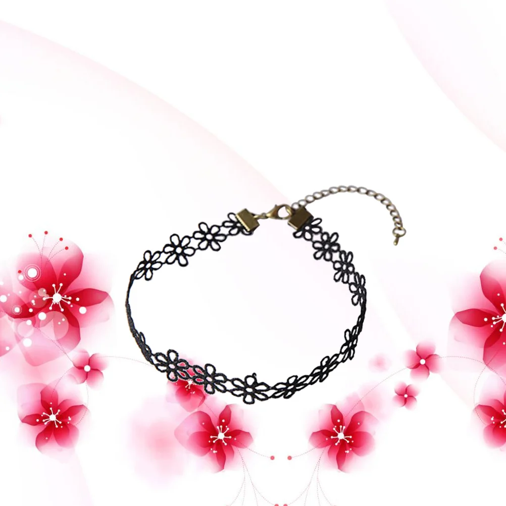 الكورية الرجعية الدانتيل طوق شريط حول ياقة الملابس المختنق سلسلة الترقوة النساء عيد الميلاد عيد الحب مجوهرات بسيطة أنيقة #5