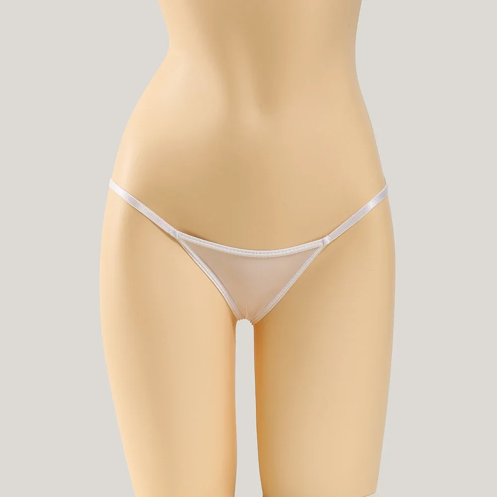 

Women's Thin Transparent Oil Shiny Silky Sexy Bikini Briefs Shorts Underwear Elastic Low Rise Female Panties Underpants