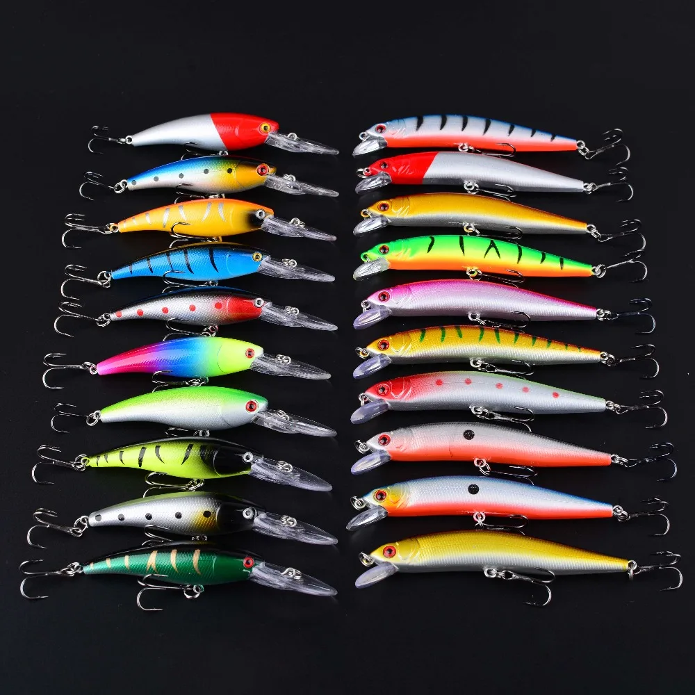 

20 шт., жесткая рыболовная приманка для гольяна с 2 тройными крючками, воблер, воблер Pesca, рыболовные снасти Leurre