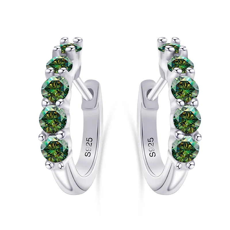 JoyceJelly Ohrstecker aus 925er-Sterlingsilber mit Moissanit-Diamant, 1 CT/2 CT, Rundschliff, Ohrhaken, Damen-Ohrringe, Hochzeit, edler Schmuck – Detail 2