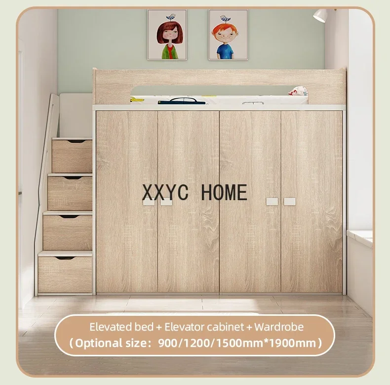 Kinder-Loft-Schrank-Schreibtischbett mit Stauraum, maßgeschneiderte hohe und niedrige versetzte Schlafzimmermöbel für Mutter und Kind